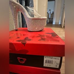 7inch Pleaser bejeweled mule sandal